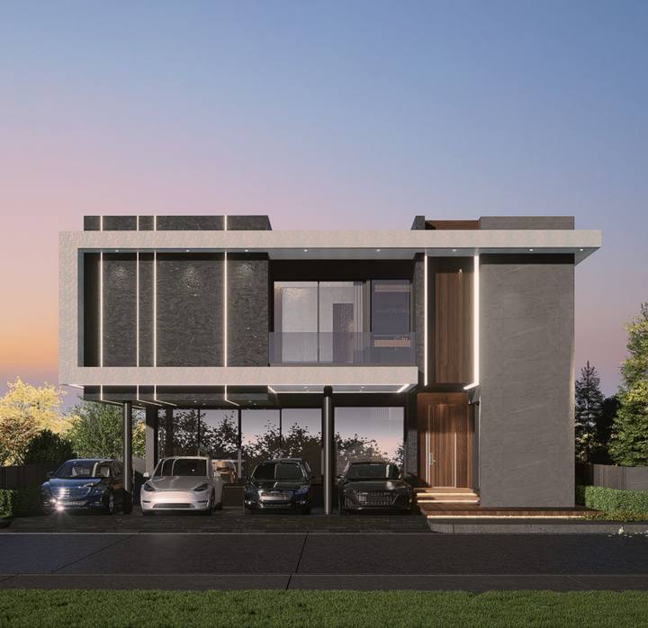 แบบบ้าน Modern Contemporary · M2 379 ตร.ม.