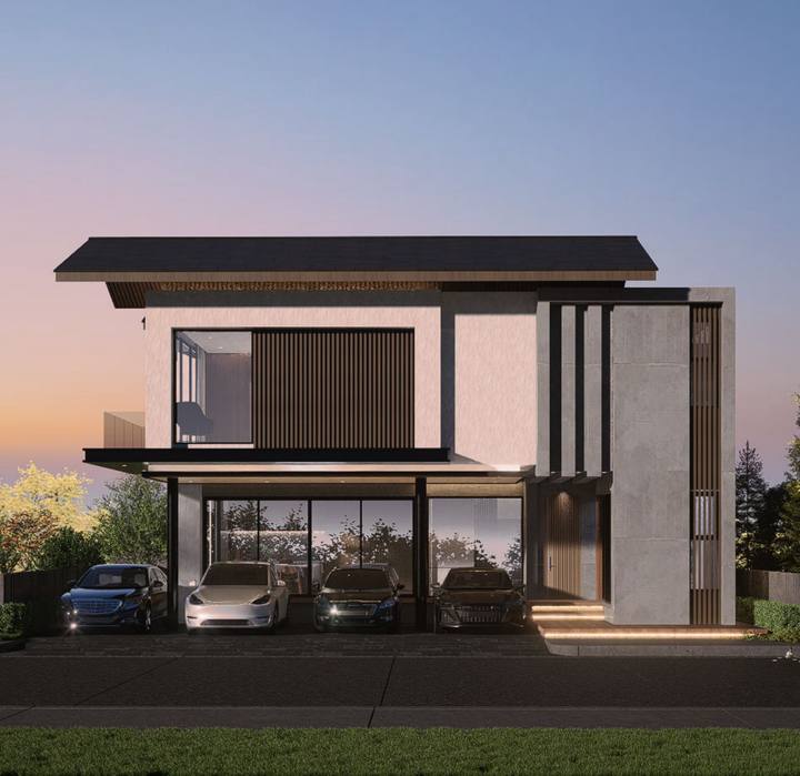 แบบบ้าน Modern Tropical · Minimal Japanese · M3 377 ตร.ม.
