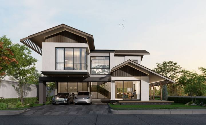 แบบบ้าน Modern Tropical · Minimal Japanese · S6 286 ตร.ม.